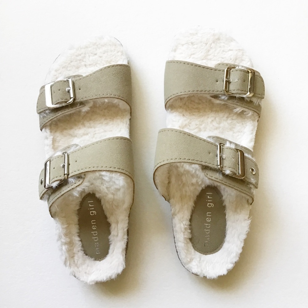 Madden Girl Faux Fur Lined Slide Sandals - Picture 5 of 5